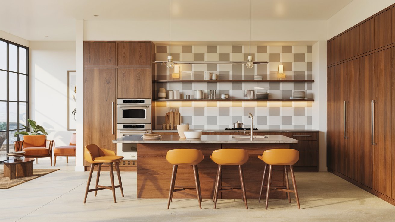 Mid-Century Modern Walnut Kitchen Ideas for Your Home