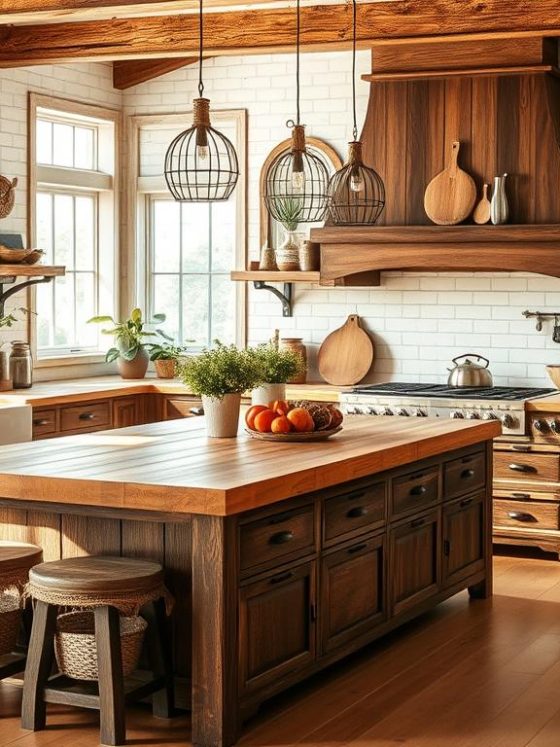 Popular Butcher Block Islands and Farmhouse Shelving Ideas to Try