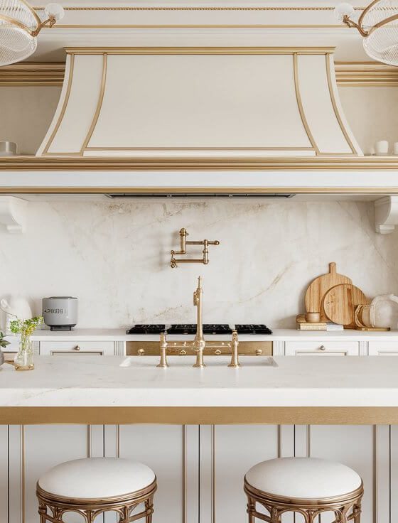 Modern Kitchen Designs: How Gold and White Countertops Elevate The Kitchen Style