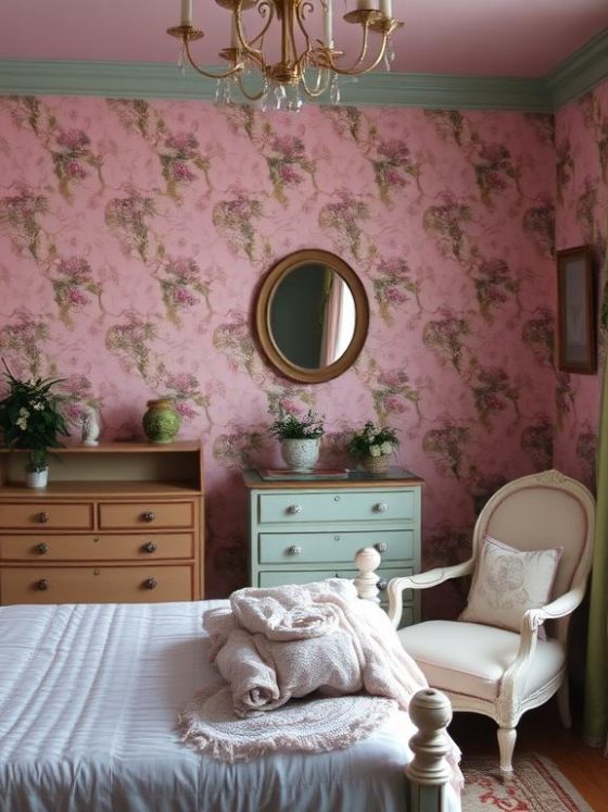 25 Romantic Pink & Green Bedroom Transformations That Define Cottagecore Dreams